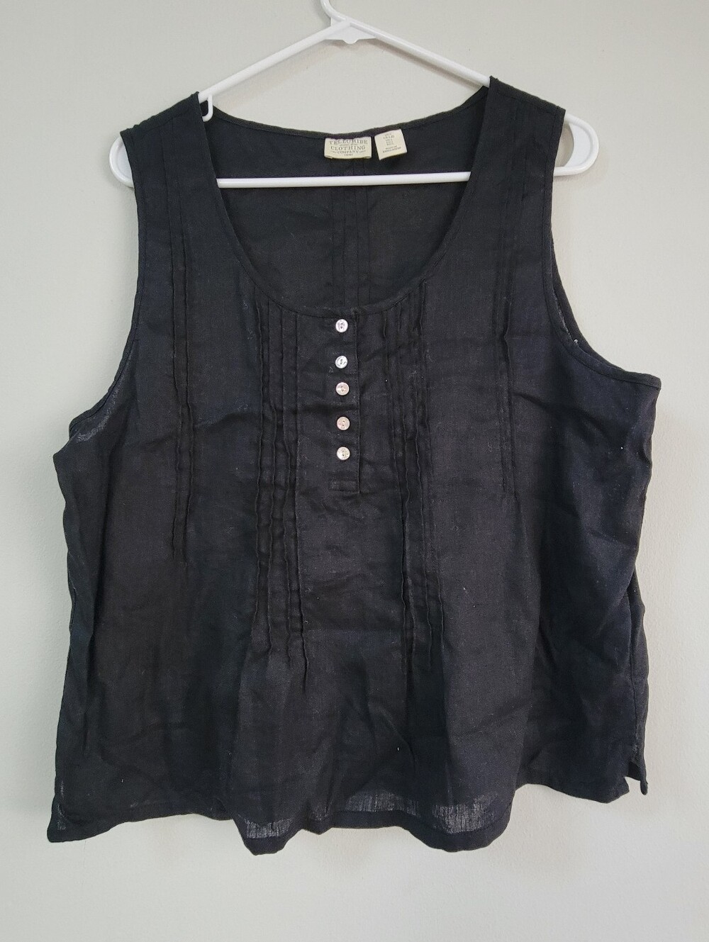Telluride Clothing Co. Linen Tank Top Women's Size L Minimalist Capsule